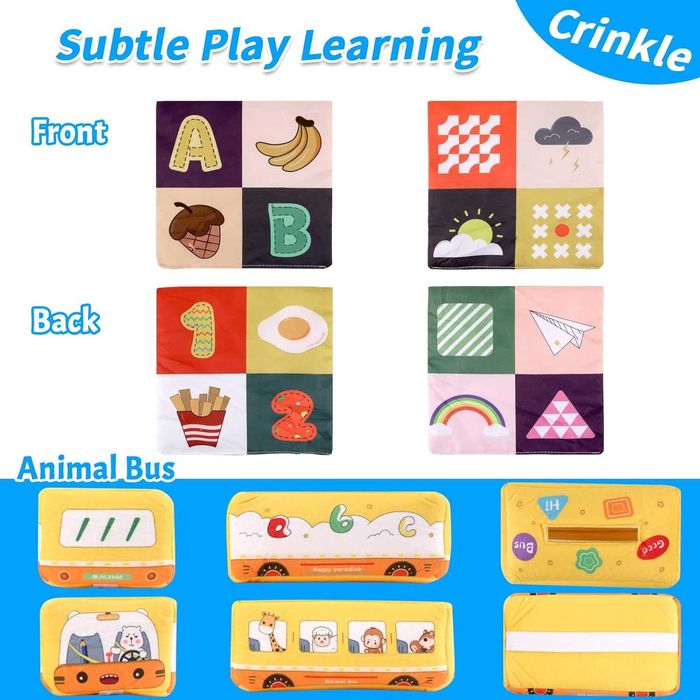 chusteczki dla niemowląt montessori animal bus zabawka