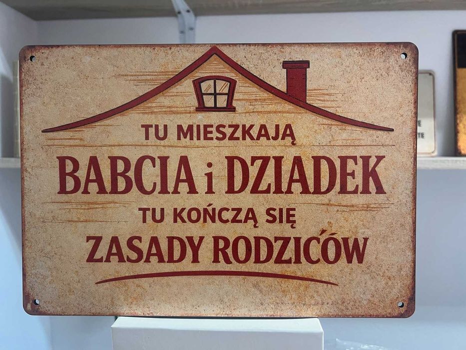 Tabliczka Retro PRL „Tu kończą się zasady rodziców”