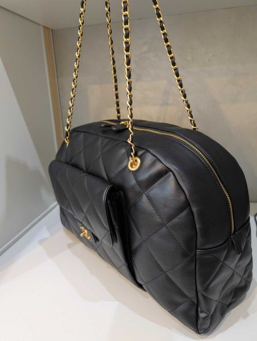 Сумка Chanel з натуральної шкіри довжина 45 см шанель кожаная