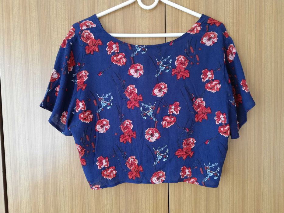 Pull&bear nowy z metką kwiatowy crop top bluzka 38