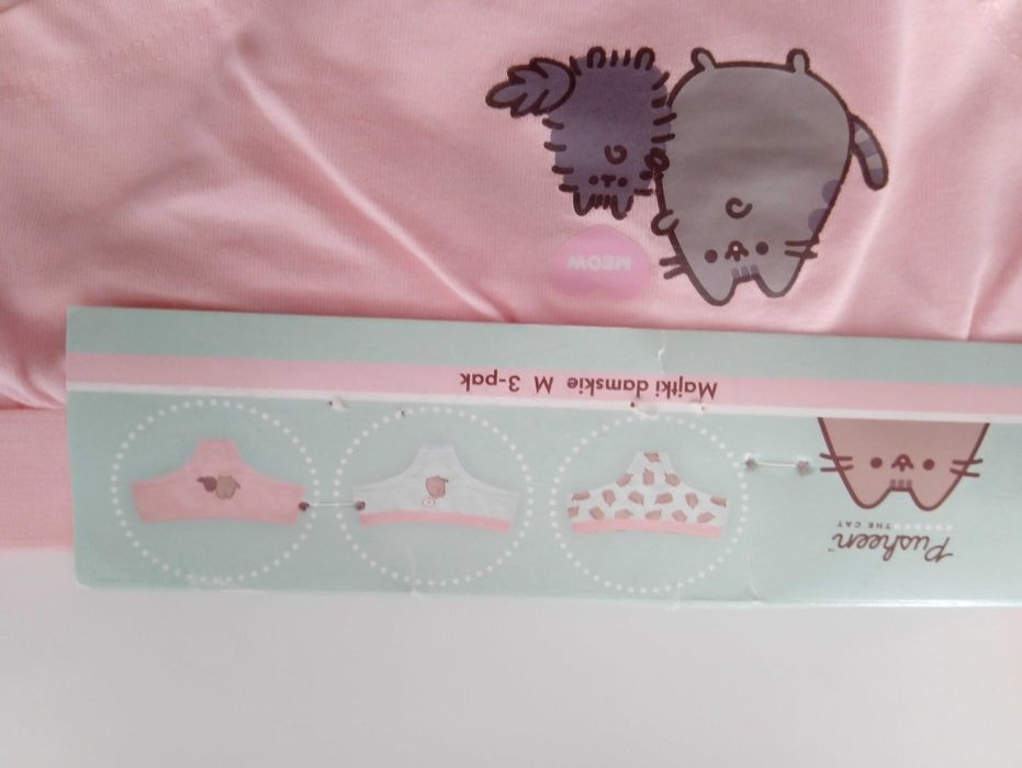 20zł taniej 3pack pastelowe majtki Pusheen L szare różowe ecru
