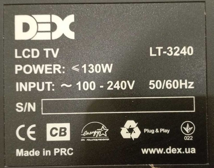 Телевизор DEX диагональ 32″ без Smart TV, LT-3240 (хорошее состояние)