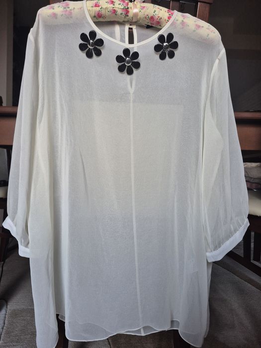 Siste's bluzka mgiełka ecru Made in Italy r. M-XL