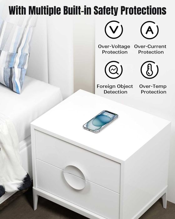 Ładowarka bezprzewodowa pod biurko iPhone 14 - 16/Samsung/Android