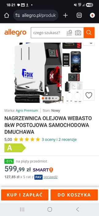 Webasto dmuchawa FDIK nowa grzejnik