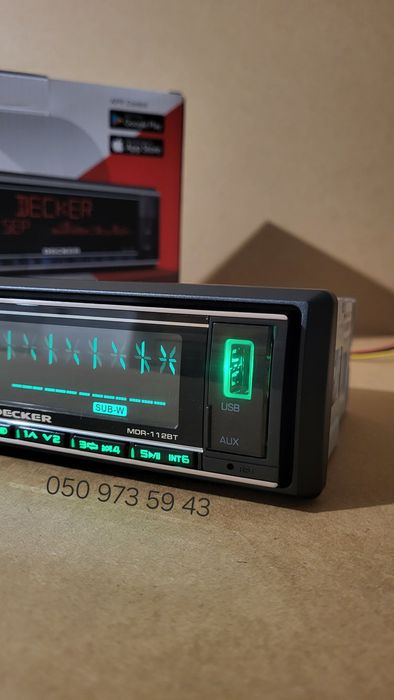 Блютуз магнітола Decker MDR-112BT/USB/AUX/змінна підсвітка