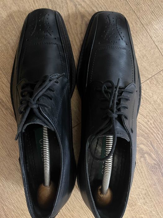 Buty, półbuty męskie, pantofle czarne, skóra naturalna 42