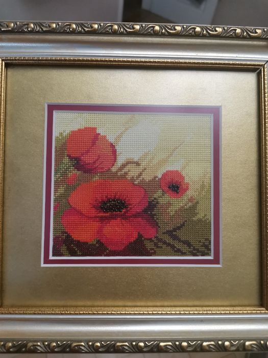 Триптих маки вишивка ручная работа