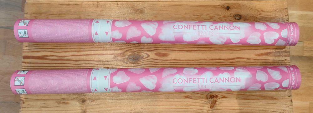 Tuba Confetti 2 sztuki na wesele święta urodziny białe serca