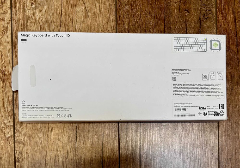 Klawiatura Apple Magic Keyboard z Touch ID – model A3118 USB C biała QWERTY