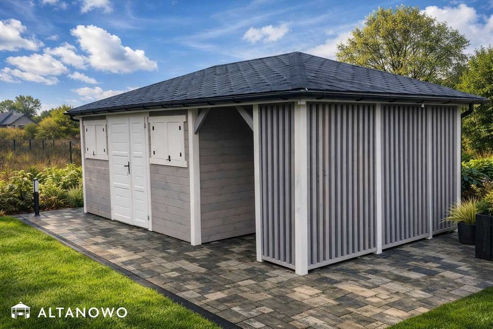 Nowoczesny domek narzędziowy, ogrodowy drewniany bez pozwolenia Rod