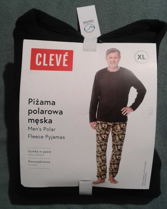 Piżama męska z polaru miękka ciepła wygodna bluza + długie spodnie XL