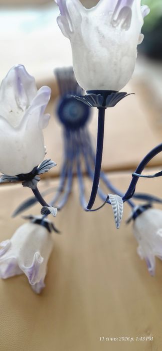 Люстра синя квіти