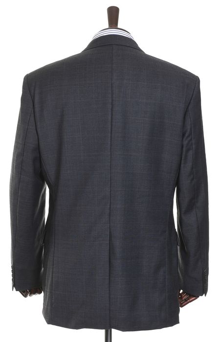 HUGO BOSS ANGELICO grafitowa marynarka męska w kratkę Pure New Wool 52
