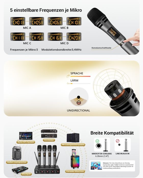 Набір для караоке PRO  на 4 мікрофони повна комплектація новий