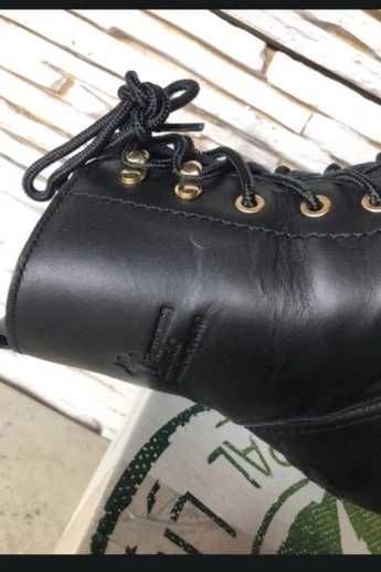 Czarne workery botki trapery Panama sznurowane na suwak r. 39
