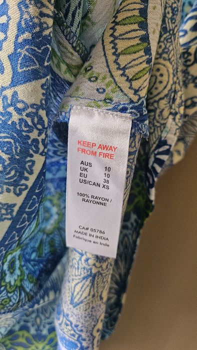 Orientoque letnia zwiewna sukienka 100% rayon,  r. 38 M