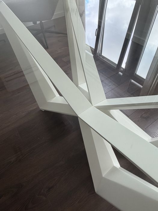 Mesa de jantar em vidro 200x100x75 cm