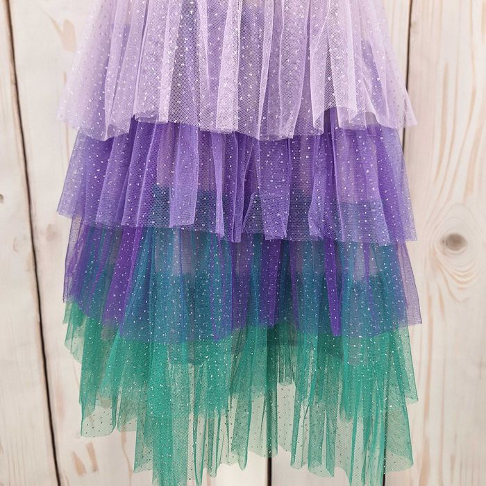 Sukienka tiulowa SYRENKA bez rękawów fioletowa