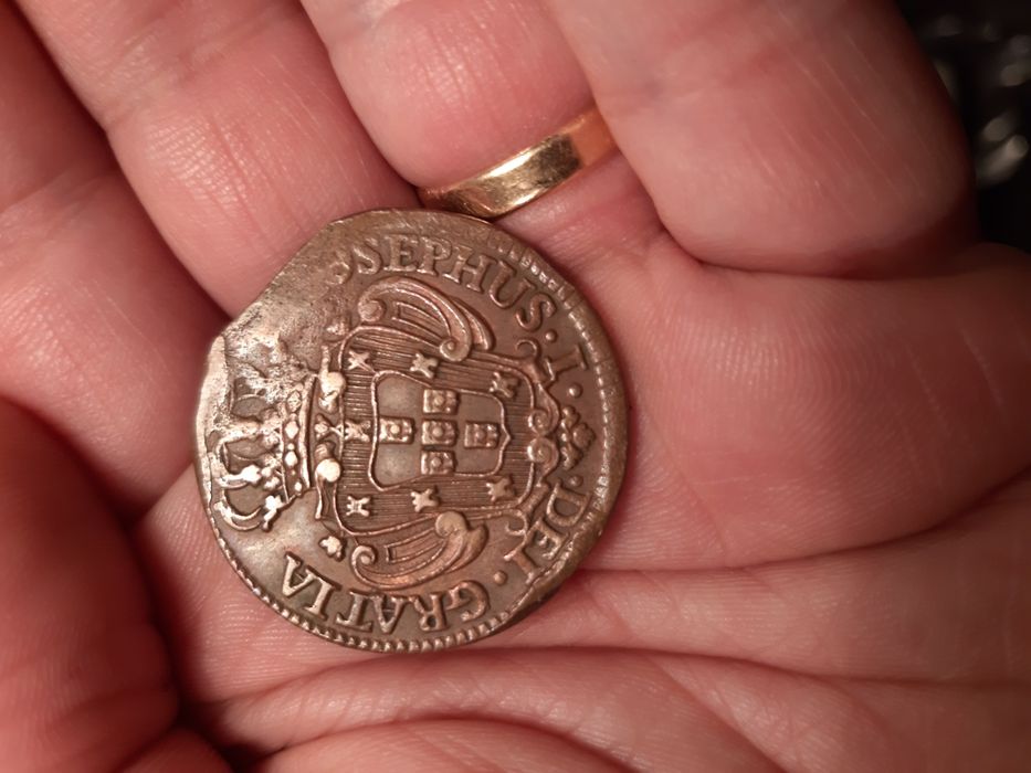 10 reis de 1749, moeda hibrida, MUITO RARA.