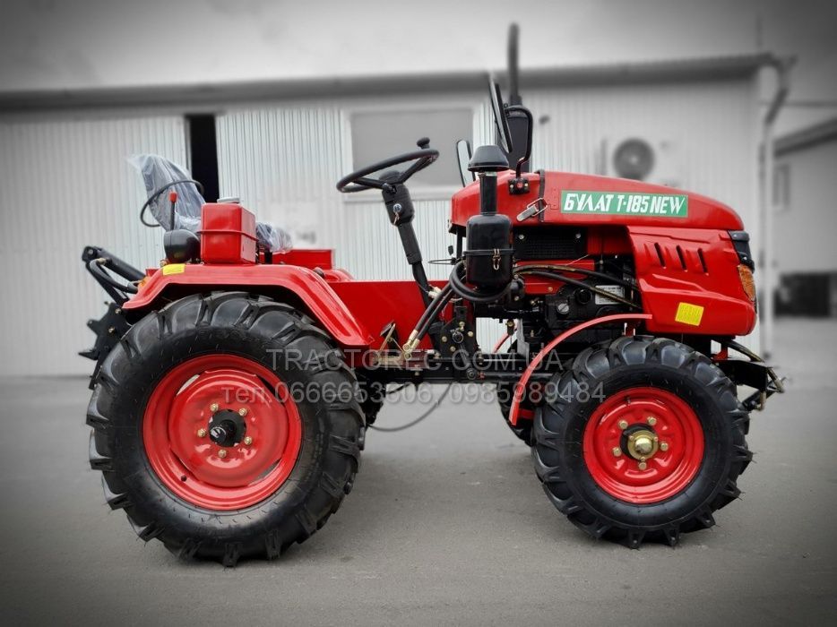 Мототрактор Булат Т185 RED, 17л.с, фреза+2х плуг, 2 гідравліки трактор