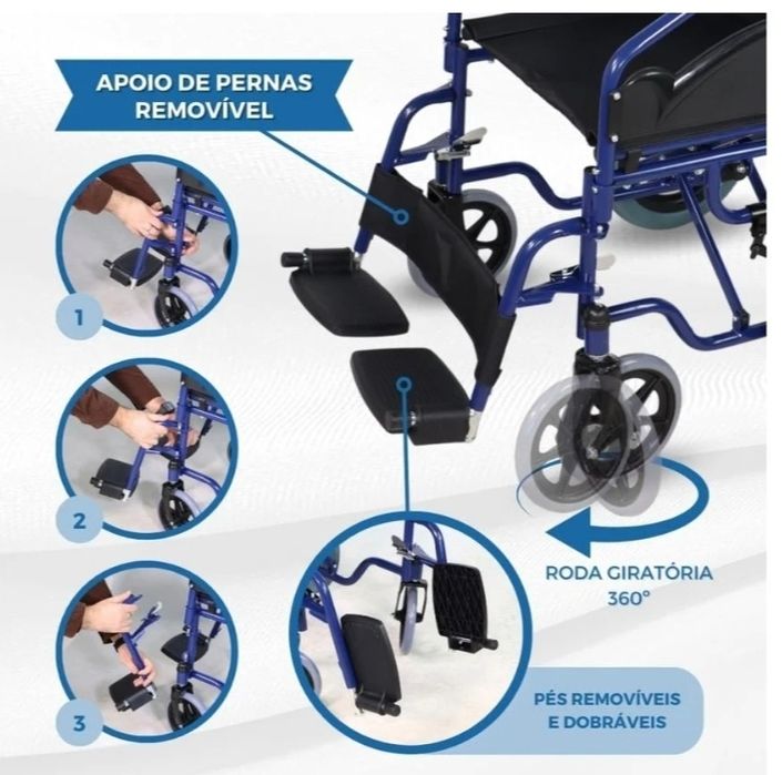 Cadeira de Rodas de Transporte Mobiclinic Maestranza – Como Nova (1 Uso)