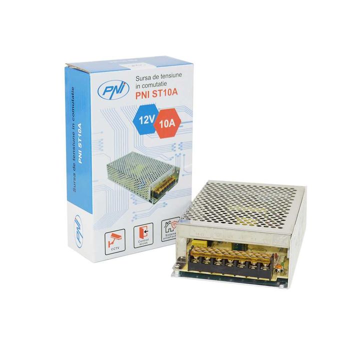 Zasilacz Pni St10A 12V 10A stabilizowany do kamer 2x12V 10A 120W