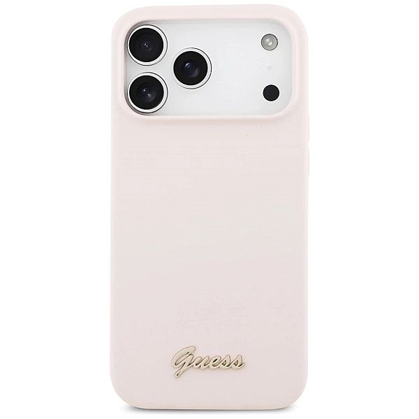 Etui Guess Silicone Script Metal Logo MagSafe na iPhone 17 Pro Max - r