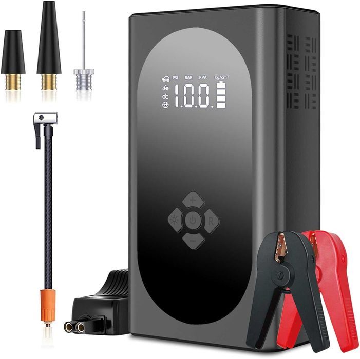 Powerbank rozruchowy z kompresorem i latarką, 4000A 59,2Wh Booster