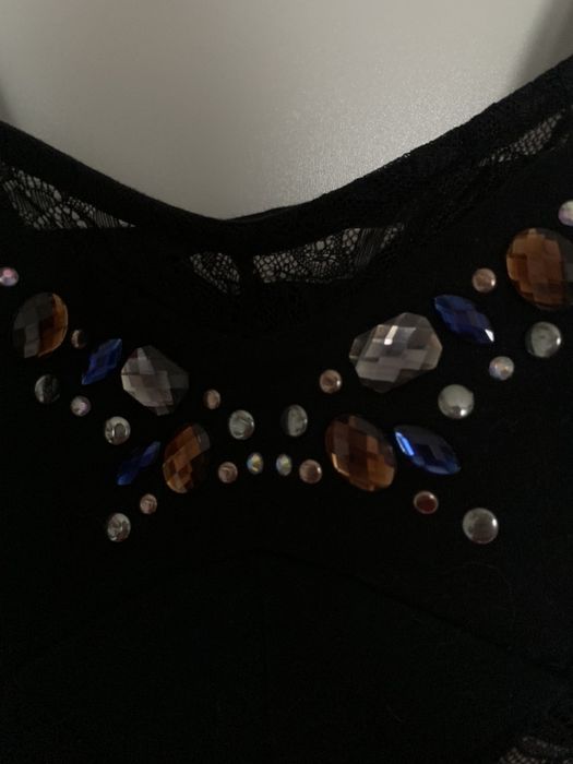 Czarny zdobiony bralette