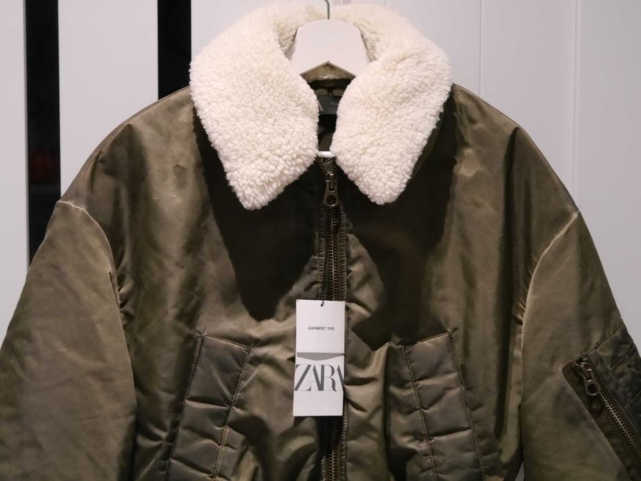 Zara piękna kurtka bomberka futerko nowa 34 XS