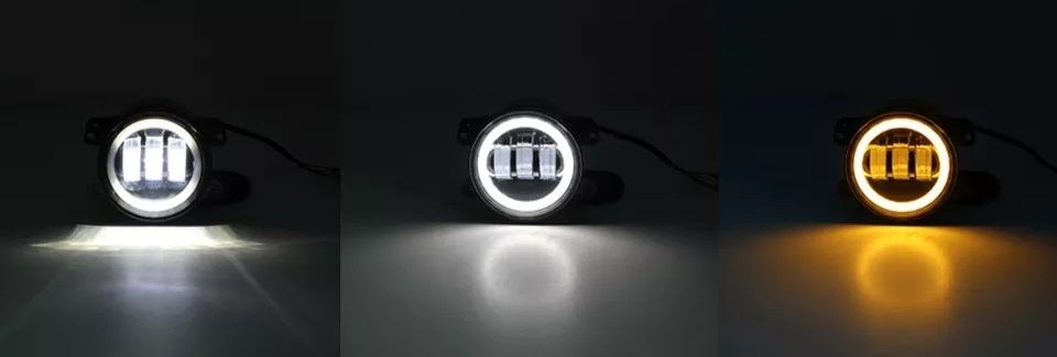 Фара Противотуманные LED с ДХО 4 дюйма  штатные ПТФ Renault Dacia Logan Nissan Ford 3.5 дюйма СТГ