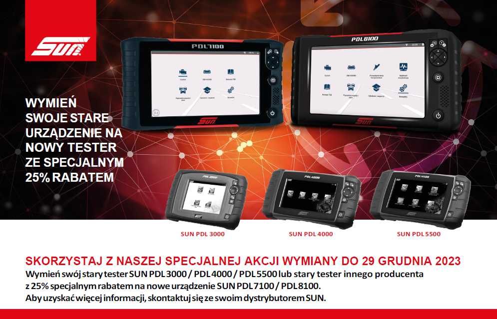 Tester diagnostyczny SUN PDL PDL 8100™ Inteligentna Diagnostyka