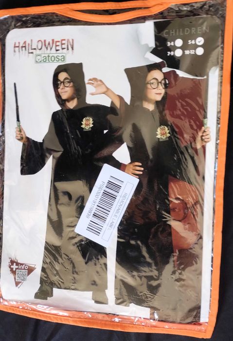 Fato Disfarce Carnaval Halloween Harry Potter 6-7 Anos