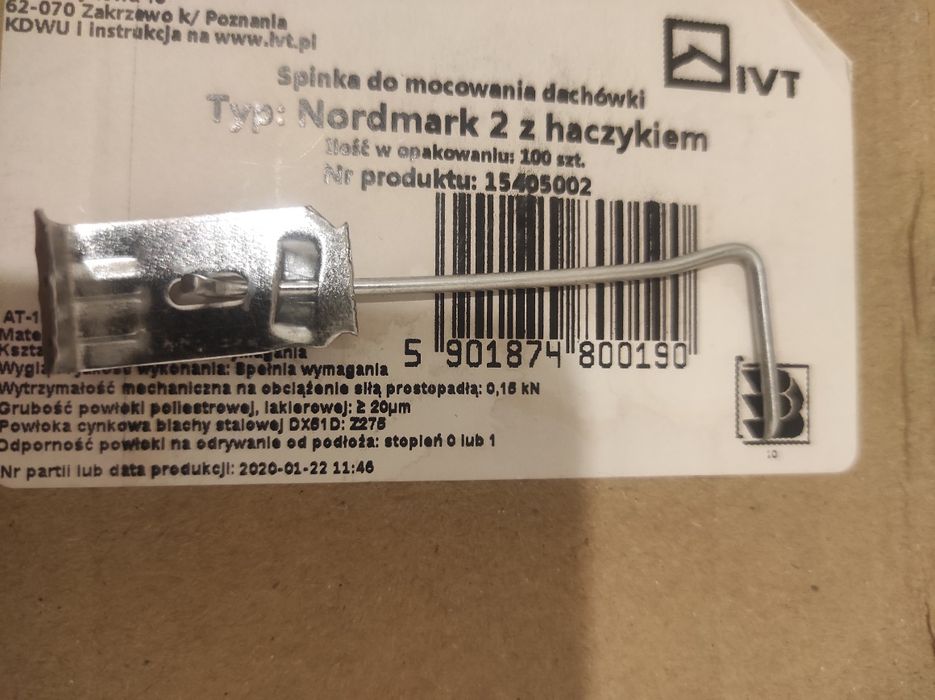Spinka do dachówki betonowej