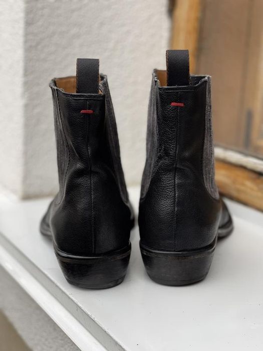 Кожаные мужские черные ботинки челси hugo boss