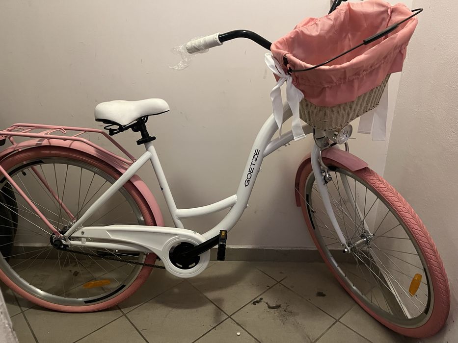 Różowo/biały  Rower 26 cali  rama S