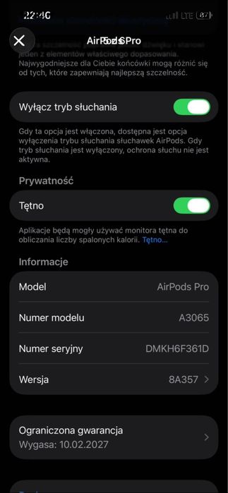 Słuchawki air pods pro 3