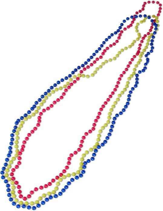 Lata 80 90 Kolorowe koraliki naszyjnik przebranie stroj 30 sztuk neon