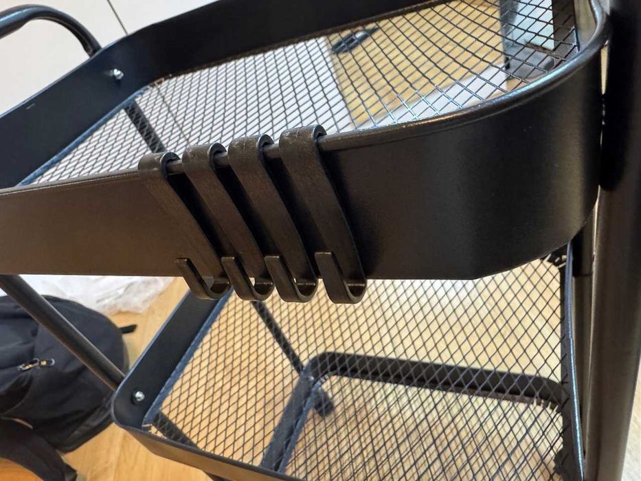 Wózek kuchenny metalowy czarny 3 półki