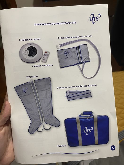 sistema UTS de pressoterapia com 5 canais