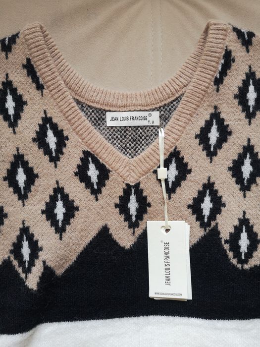Swetr, sweter zimowy, ciepły, wzory, uni S/M/L, nowy