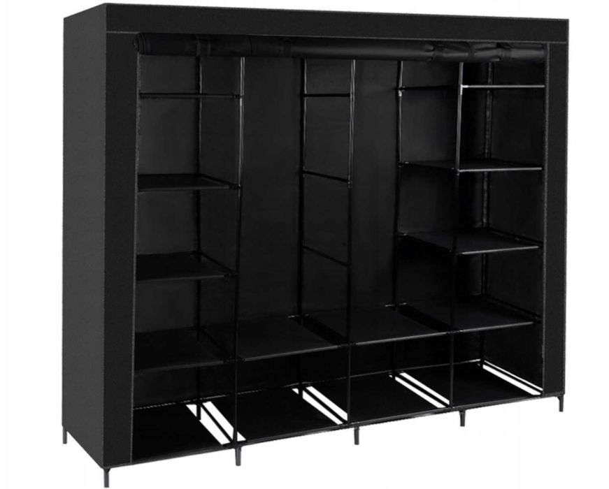 Szafa Materiałowa Tekstylna na Ubrania Składana Garderoba na Wieszaki