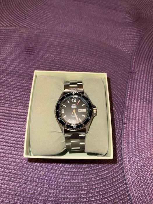 Zegarek męski Orient Mako II FAA02001B9 srebrny czarna tarcza