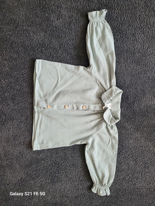 Bluzka koszula z bawełnianej  tkaniny H&M 68cm