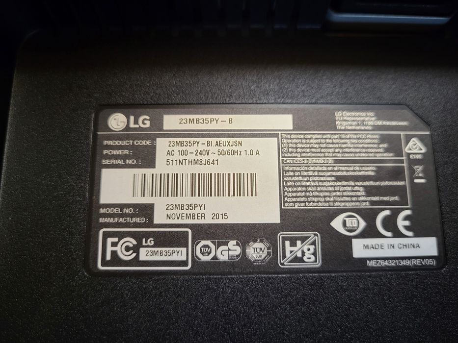 Монітор IPS  LG 23M35PY