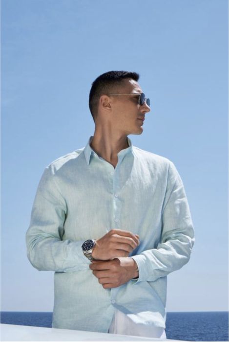 ЯКІСНА !!! рубашка Чоловіча сорочка льон Л розмір Якість люкс сорочка