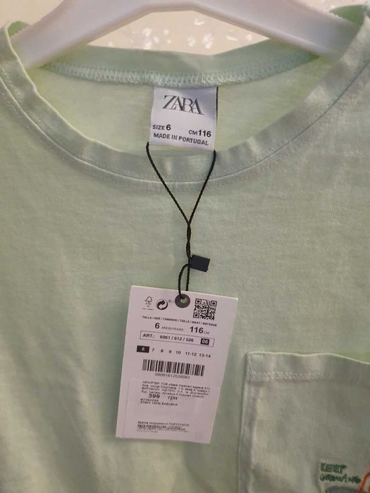 Новая футболка  Zara для ребенка  6 лет