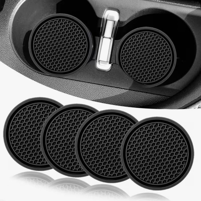 Силіконовий килимок в автомобільний підсклянник (комплект 2 штуки)