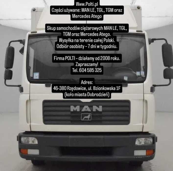 Części MAN TGL TGM Euro 4,5,6 8.180 8.210 12.240 12.250 12.290 Wysyłka